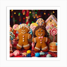 Firefly Festive Gingerbread Friends In A Candy Wonderland 58655 Art Print