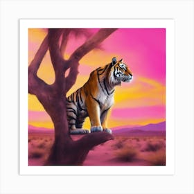 Tiger In The Desert 4 Art Print