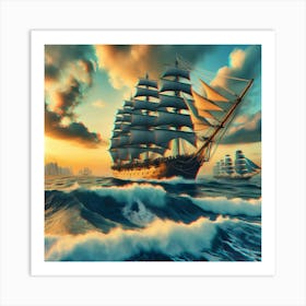 Ship In The Ocean 2 Art Print