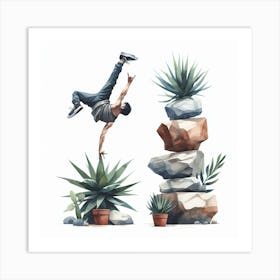 Acrobatic rock and roll Art Print