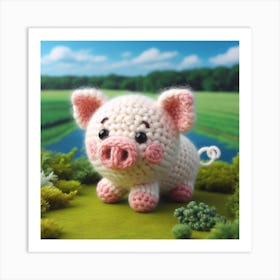 Amigurumi, wild pig 1 Art Print