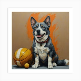 Basketball Dog 1 Art Print