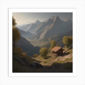 Cabin In The Mountains 5 Art Print