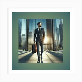 Businessman With Briefcase Art Print