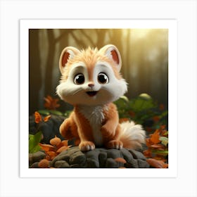 Cute Fox In The Forest 2 Art Print