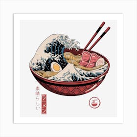 Great Ramen Wave Art Print