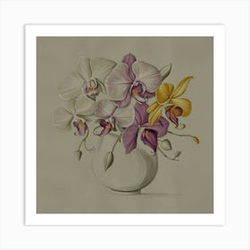 Orchids In A Vase Art Print Art Print