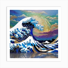 Iridescent Great Wave off Kanagawa Art Print