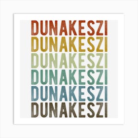 Dunakeszi City Hungary Retro Art Print