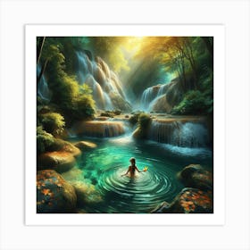 Waterfall In The Forest 6 Art Print