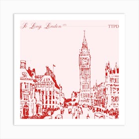 So Long, London Music Poster Pink 1 Art Print