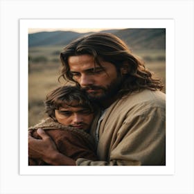 Jesus And His Son Art Print