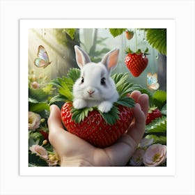 Strawberry Bunny 1 Art Print