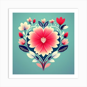 Heart Of Flowers Art Print