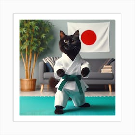 Karate Cat 8 Art Print