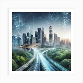 Futuristic Cityscape2 Art Print