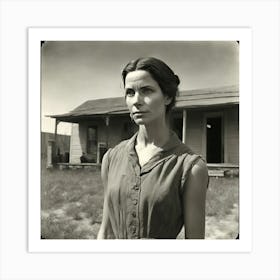 Woman In Front Of A House Art Print