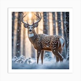 Deer In The Woods 29 Art Print