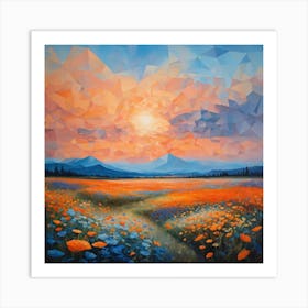 Poppies At Sunset Art Print