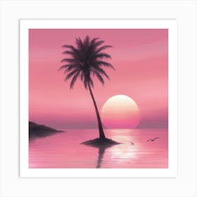 Sunset Palm Tree Art Print