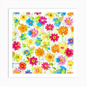 Colorful Flowers Art Print