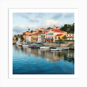 Portuguese fishing town Art Print