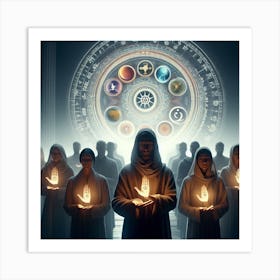 Group Of People Holding Candles Art Print