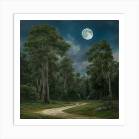 William Morris Print Night Forest Moon 6 Art Print