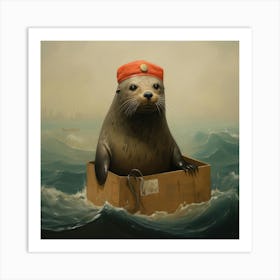 Seal In A Box Art Print