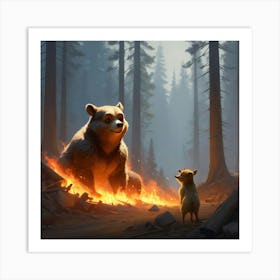 Bear In The Forest Art Print