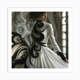 Black And White Dress Art Print