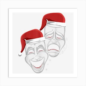 Theater Mask Santa Hat Christmas Pajama Musical Broadway Art Print