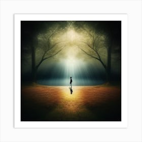 Man In The Forest Art Print
