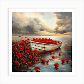 Poppies In A Boat 2 Art Print