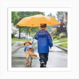 A Photo Of A Kid Walking His Dog In The Crze9829ta2jpln599oszw W3ogvtc8sssifmtv3zixog Art Print