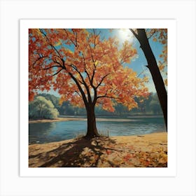 Autumn By The River Art Print