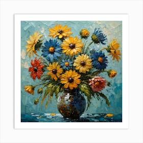 Daisies In A Vase 2 Art Print