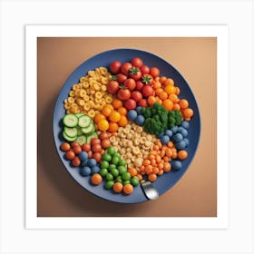 Colorful Plate Of Food Art Print