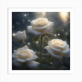 White Roses Art Print