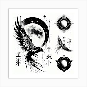 Crow Tattoo Design Art Print