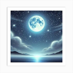 Full Moon Over Water 4 Art Print