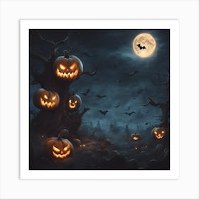 Halloween Pumpkins Art Print