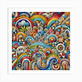 Abstract Art With Elements Of Inclusion AI Art Print