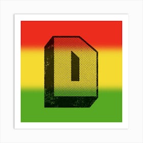 Reggae D Typography Album Cover Square Art Print