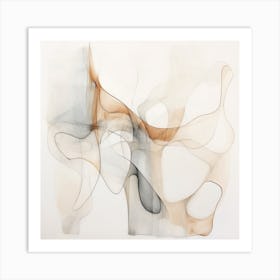 Abstract Organic Minimalist Gray Brown Splash In Muted Colors 2 Art Print