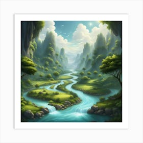 River In The Forest 24 Art Print