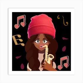 Saxophone Girl Art Print