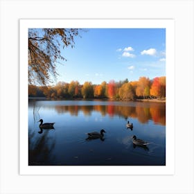 Ducks In The Fall Art Print