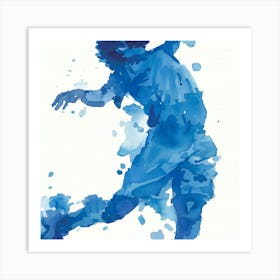 Watercolor Of A Soccer Player Art Print