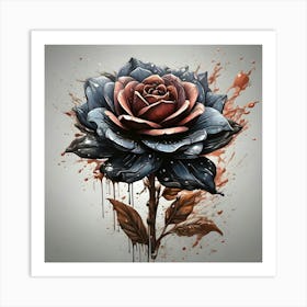 Black Rose Tattoo Art Print